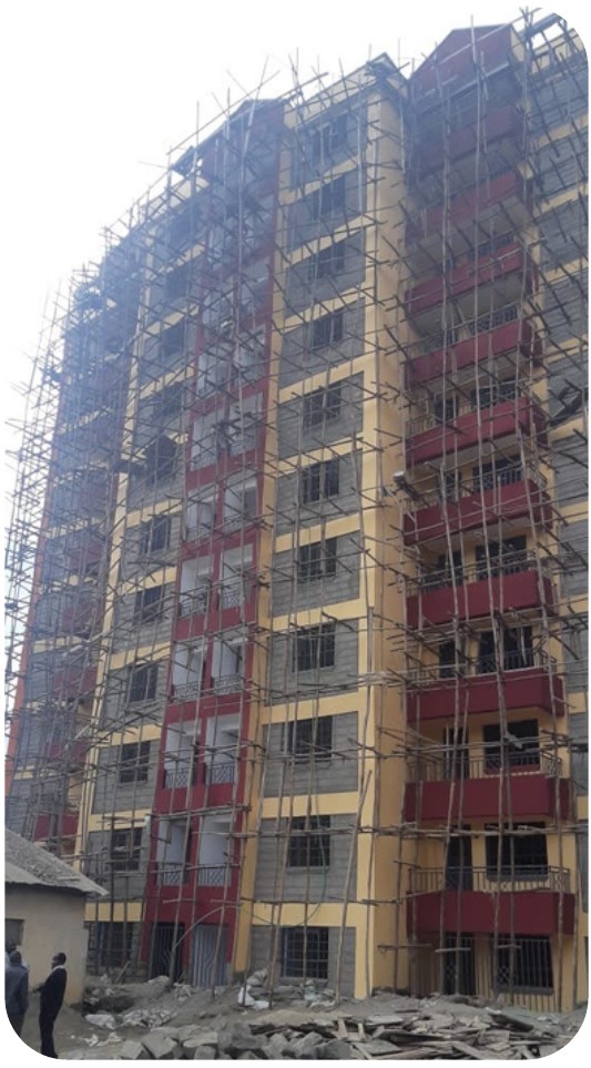 Electrical installation on a high-rise building