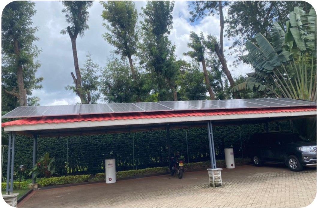 Solar panel installation on a carport structure
